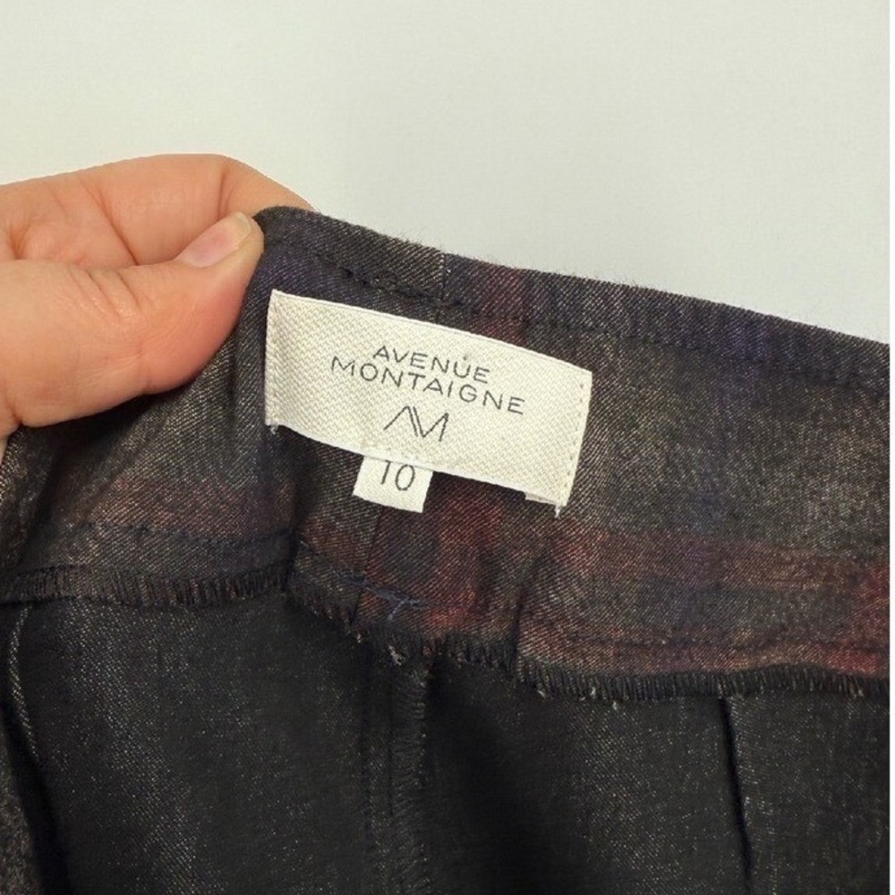Avenue Montaigne Pants Womens Size 10 Plaid Pull On Cropped Wide Leg USA - Picture 6 of 7